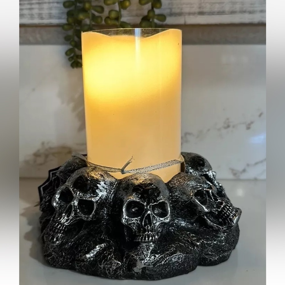 Martha Stewart Skull LED Candle Holder